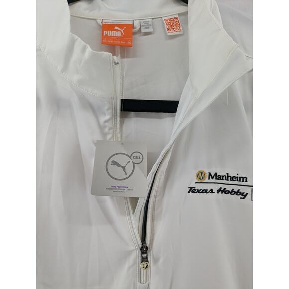 Puma Golf Wind Breaker Jacket Mens XXL White 1/2 Zip Lightweight Water Resistant - Picture 7 of 13